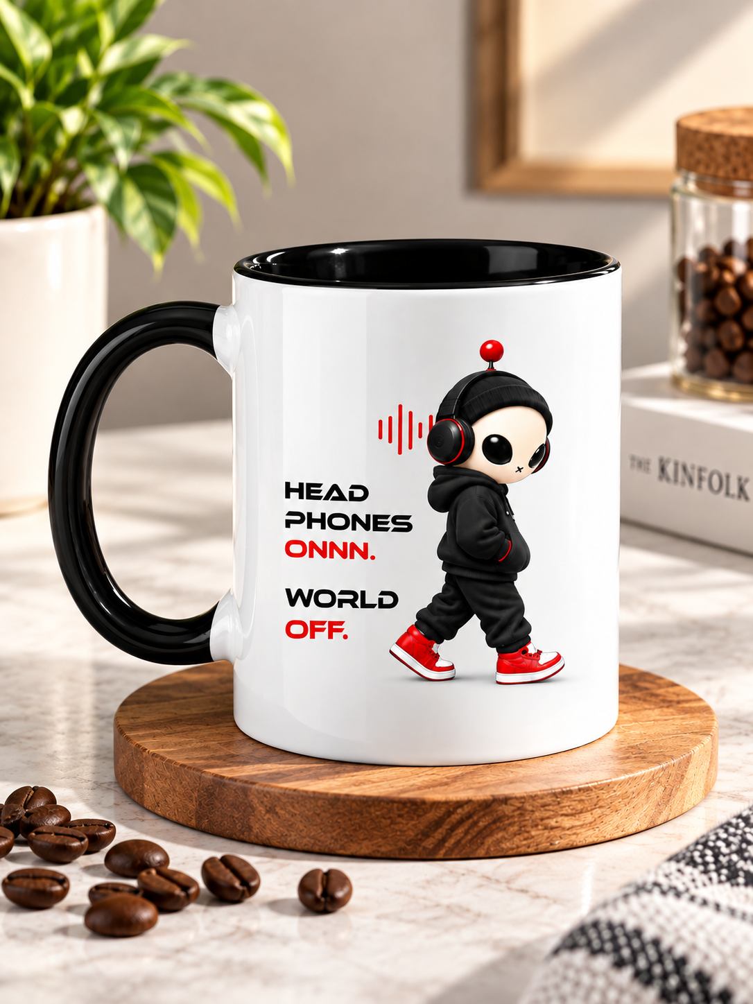 HYPY HEADPHONES ON MUG