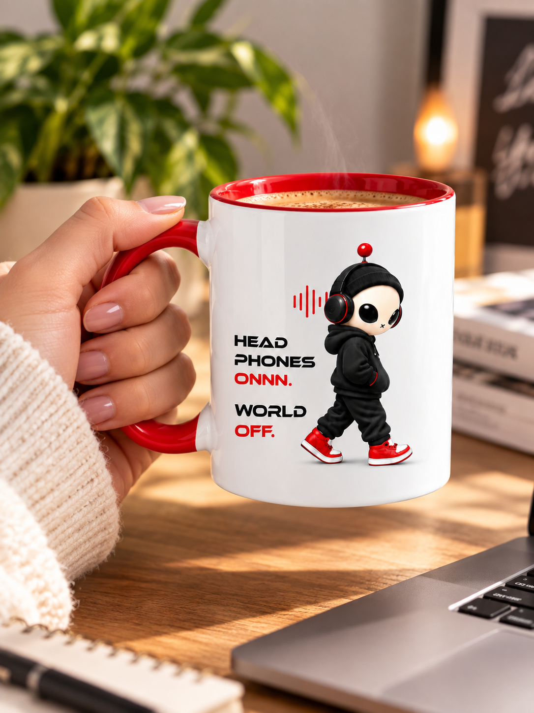 HYPY HEADPHONES ON MUG
