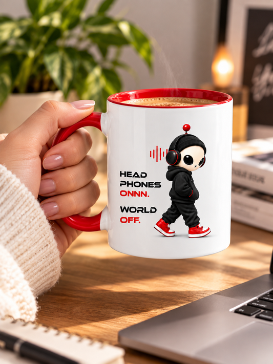 HYPY HEADPHONES ON MUG